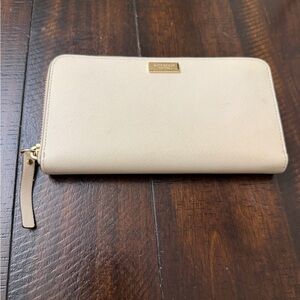 Kate Spade Beige Wallet with Gold Accent